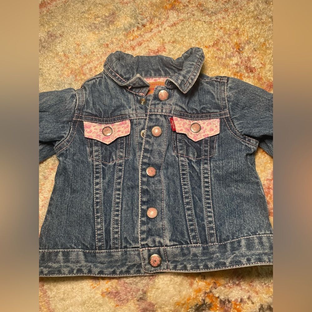 Levi’s Vintage Jean Jacket Button Down 9M girls PINk - Picture 5 of 7